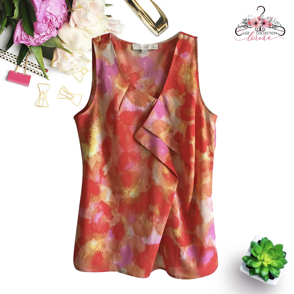 New Ann Taylor LOFT Floral Ruffle Blouse